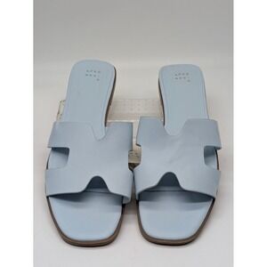 A New Day Blue H Band Slide Sandals Women's Size 11 NWT Flat Slip On Shoes